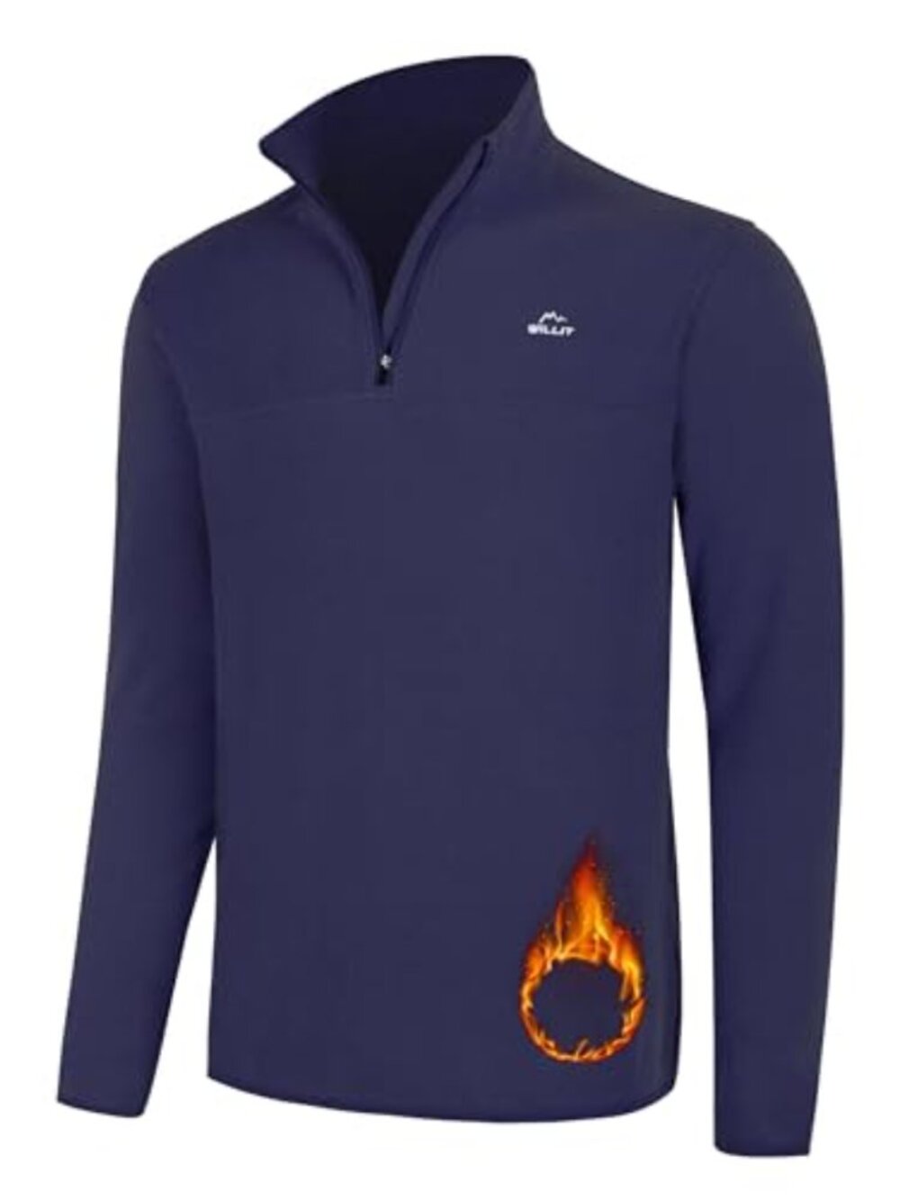 Men's Quarter Zip Fleece Pullover Sweater Long Sleeve Golf Hiking Outdoor